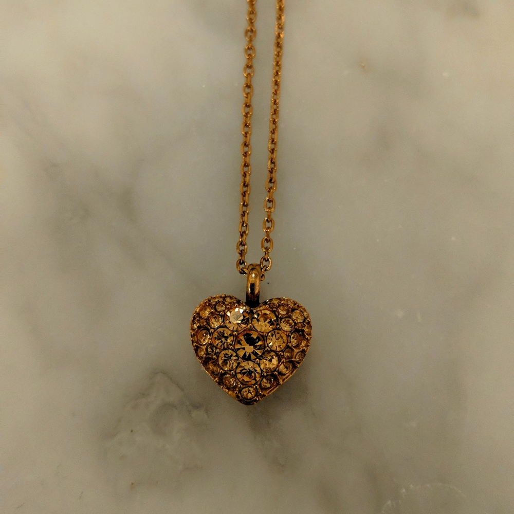 Guess rose gold tone heart necklace
